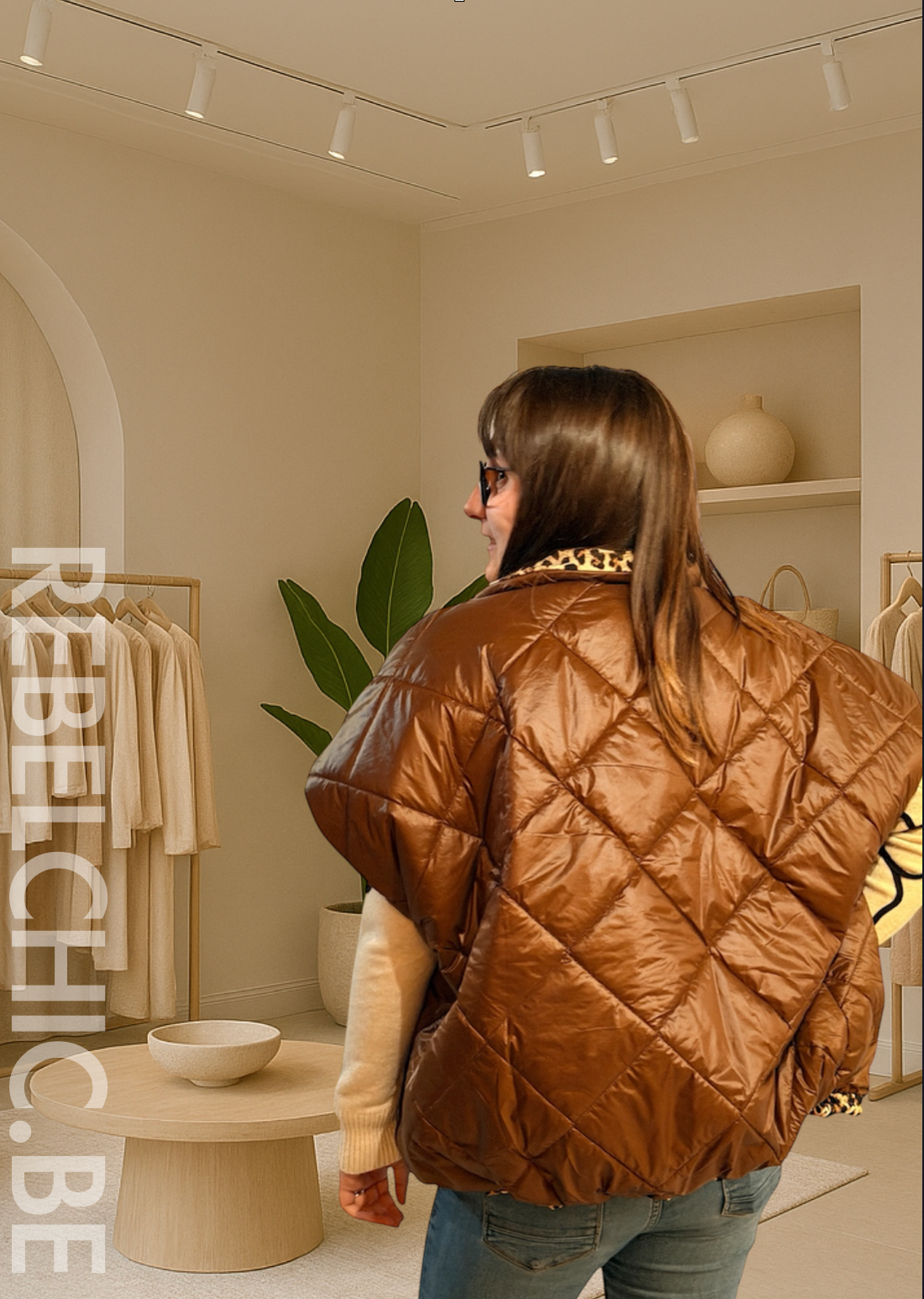 La veste Stéphanie, réversible léopard
