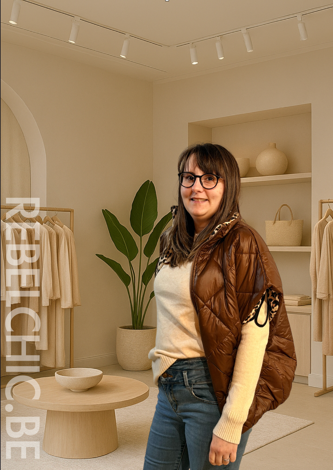 La veste Stéphanie, réversible léopard