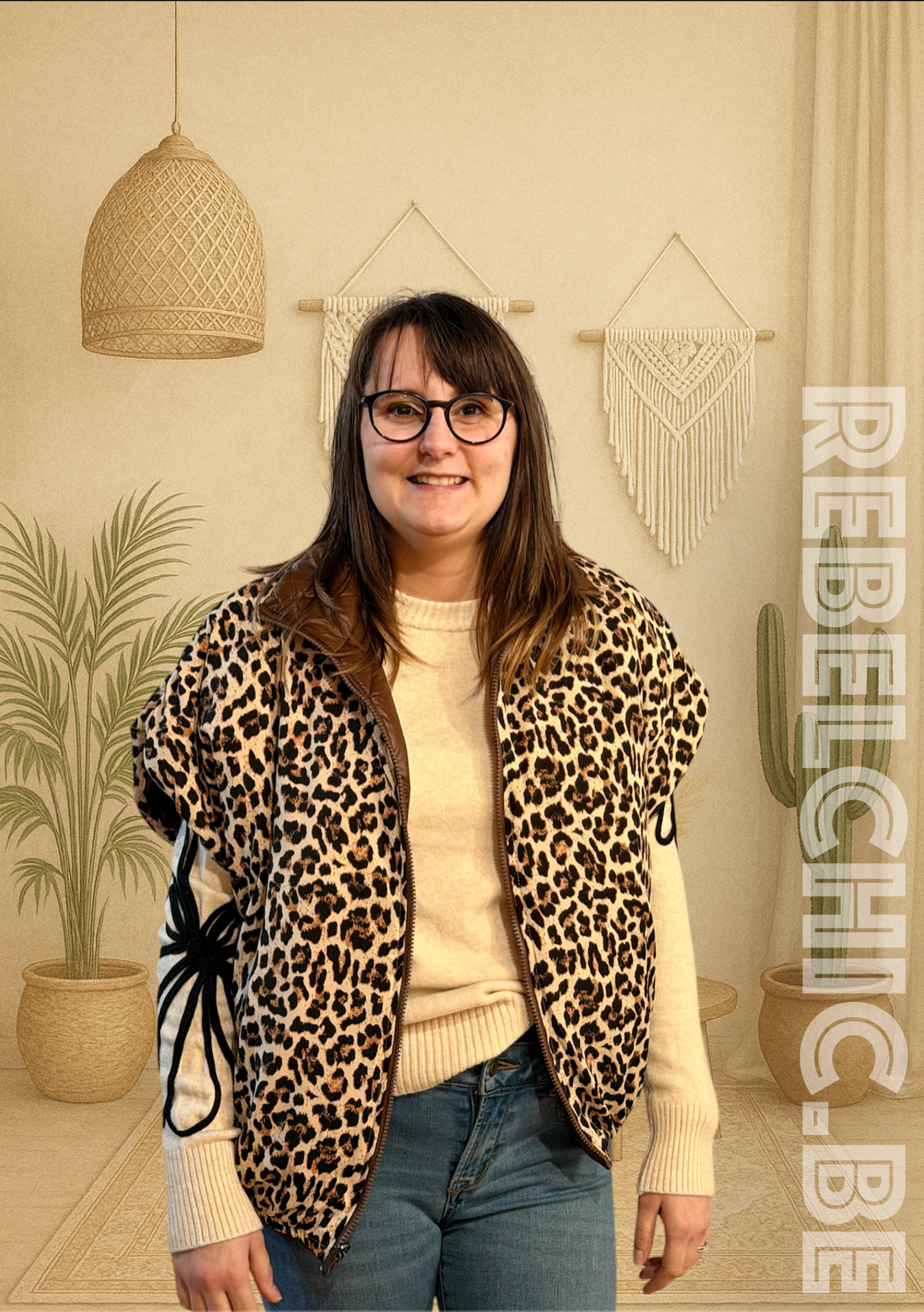 La veste Stéphanie, réversible léopard