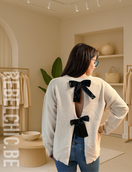 Le pull Victoria  3 noeuds beige