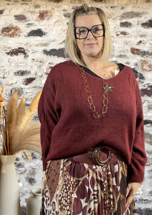 Pull Laurence bordeaux