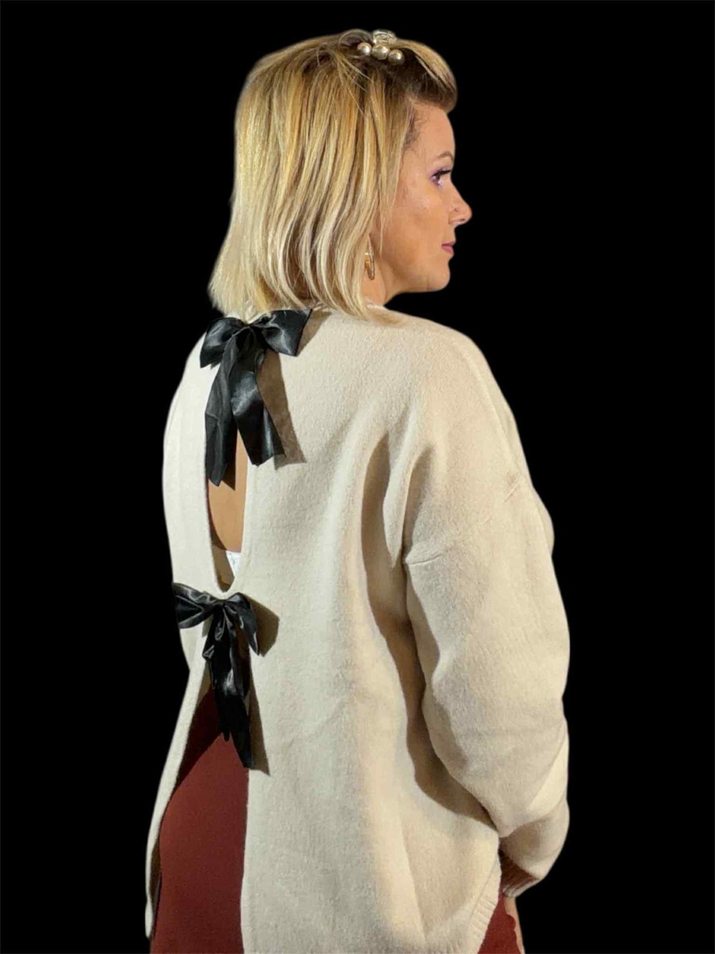 Le pull Victoria  3 noeuds beige