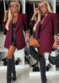 Blaser bas de manche simili cuir bordeaux
