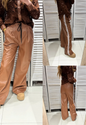 Pantalon jogging en simili effet cuir bandes côtés